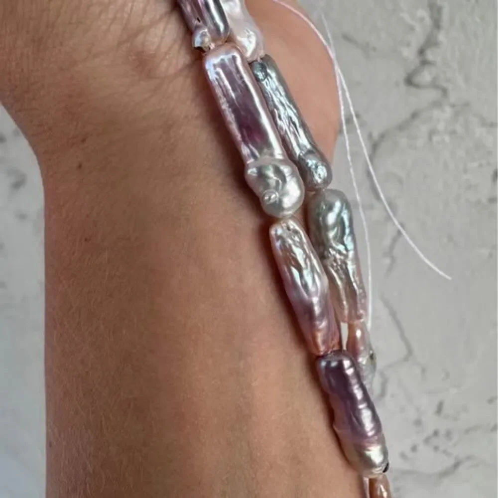 Natural Purple Pearl Rectangular strand for DIY